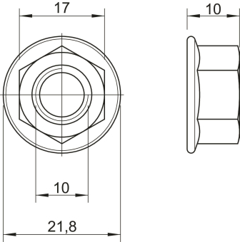 OBO KM M10 A2 Sechskantmutter m.Flansch 