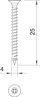 OBO 4759 4.0x25 Sprint-Schraube Senkkopf 