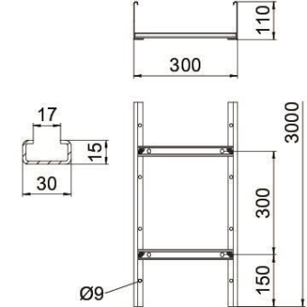 OBO SLCS 1130 3 FT Kabelleiter Sprosse 