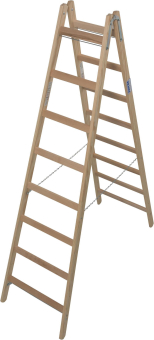 KRAU Sprossen-Doppelleiter Holz   170101 
