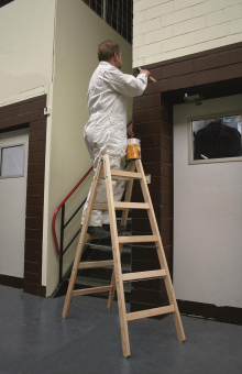 KRAU Sprossen-Doppelleiter Holz   170149 