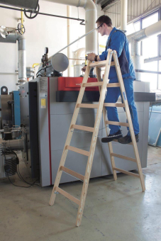 Krause Holz-Sprossen-Doppelleiter 2x7 