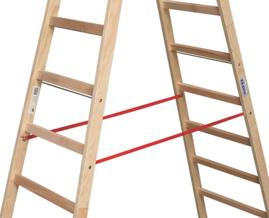 KRAU Sprossen-Doppelleiter Holz   170149 