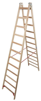 KRAU Sprossen-Doppelleiter Holz   170149 