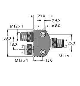 Turck 2-fach-Ver-     VB2-FSW-FKW-FSW-45 