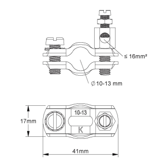 Kleinhuis Erdungs-Rohrschelle 1/4  17/10 