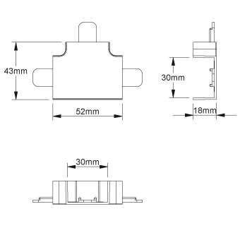 Kleinhuis T-Stück 90° m.Laschen FT2030.3 