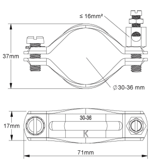 Kleinhuis Erdungs-Rohrschelle 1    17/30 