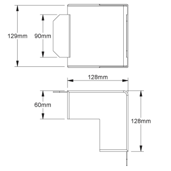 Kleinhuis Außeneck 60X130 weiß  A60130.6 