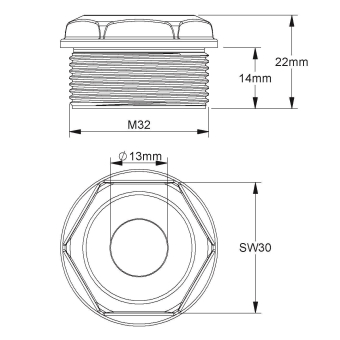 Kleinhuis Dichtungsnippel M32     485M32 