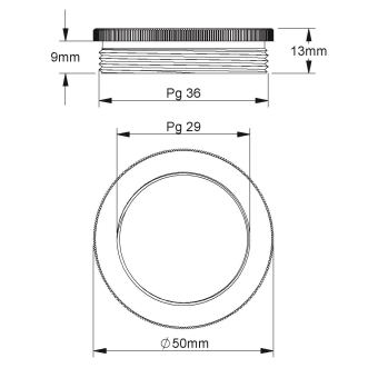 Kleinhuis Reduzierring Pg36      44/3629 