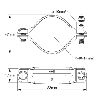 Kleinhuis Erdungs-Rohrschelle 1    17/40 