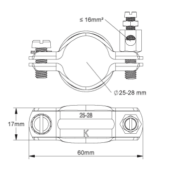 Kleinhuis Erdungs-Rohrschelle 3/4  17/25 