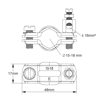 Kleinhuis Erdungs-Rohrschelle 3/8  17/15 