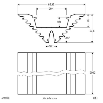 EVN Alu Dreieckprofil eloxiert   APTR200 