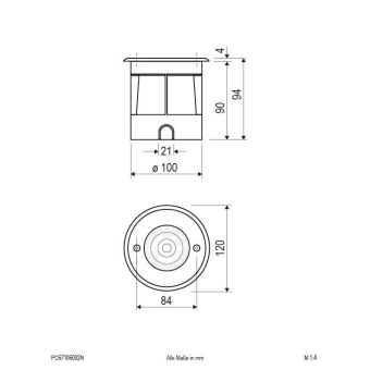 EVN Bodeneinbauleuchte rund  PC67106002N 