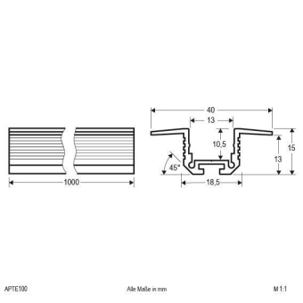 EVN Alu-T-Profil, Flach          APTE100 
