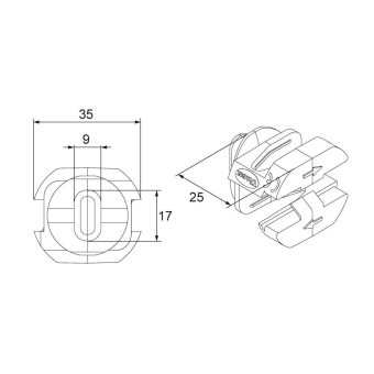 Kabelklemme halogenfrei grau 10-90 mm2 U 
