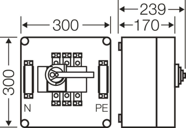 HENS Lastsch-Gehäuse 160A 3POL.   MI7256 