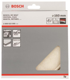 Bosch Lammwollhaube 2 Stück 160mm Klett 
