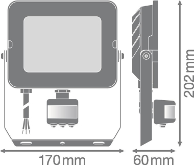 LEDV FL COMP SEN V 50W840 SYM 100 BK 