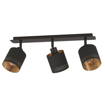 EGLO Spot 3er Stahl, schwarz/ gold 99278 