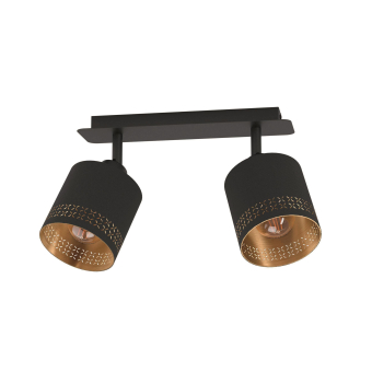 EGLO Spot 2er Stahl, schwarz/ gold 99277 