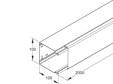 NIED Blechkanal LLK 100.100 mit Deckel 