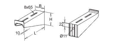NIED GFK-Ausleger, 70x55x220 mm FPAM 200 