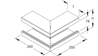 NIED GK-Außeneck        GKA 133-78T100 R 