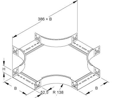 Niedax Kreuzung 60x102mm    RKS 60.100 F 