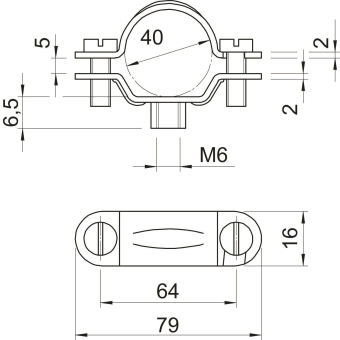 OBO 2900 M6 39-42 G Abstandschelle 