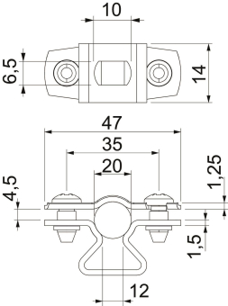 OBO ASL 733 20 ALU Abstandschelle 