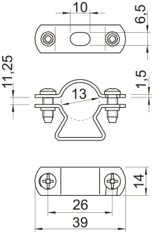 OBO 733 13 G Abstandschelle m.Langloch 