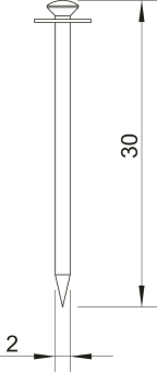 OBO 500 30 Impu-Stahlnadel gehärtet 
