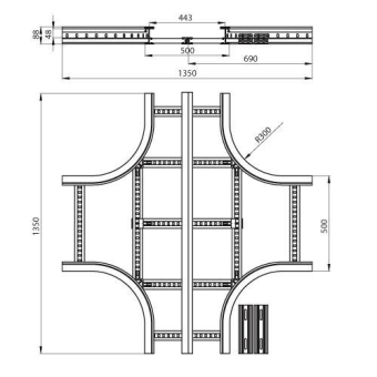 Unex Kreuzung 85x500mm R300     67508-04 