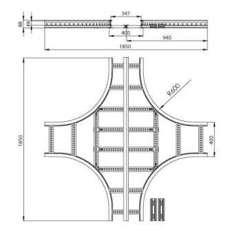 Unex Kreuzung 85x400mm R600     67409-04 