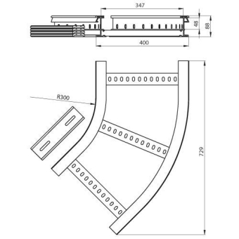 Unex Flachbogen 45  lichtgrau   67416-04 