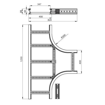 Unex T-Stück lichtgrau          67418-04 
