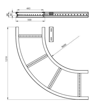 Unex Flachbogen 90  lichtgrau   67507-04 