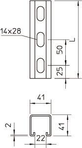 OBO MSL4141P1000A4 Profilschiene gelocht 