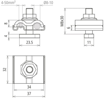 DEHN UNI-Erdungsklemme NIRO f. Rd 540250 