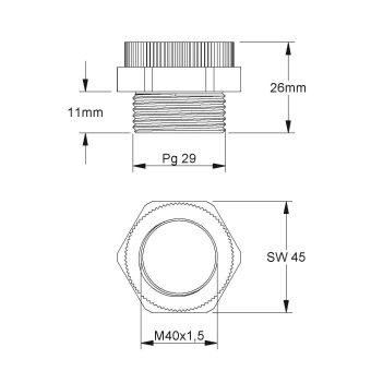 Kleinhuis Adapter Pg29 außen  1897P29M40 