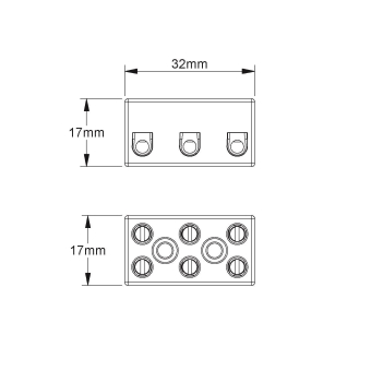 HKL Porzellan-Klemme 3polig       1128.G 