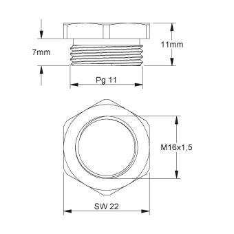 Kleinhuis Adapter PG11/M16 Ms   46P11M16 