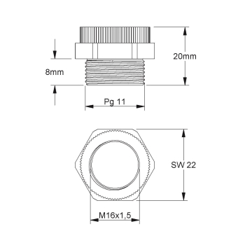 Kleinhuis Adapter Pg11 außen  1897P11M16 