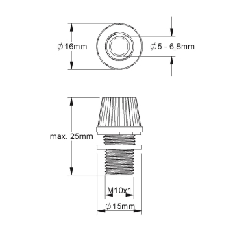Kleinhuis Klemmnippel L=25mm M10x1   433 