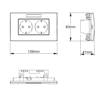 HKL Zweifachsteckdoseneinheit  KES-2.3.3 