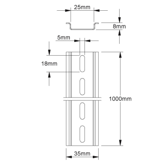 HKL NZ-Tragschiene 1m            536LO/1 