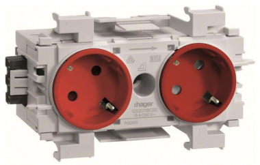 Hager Steckdose 2fach 45°     GS20113020 